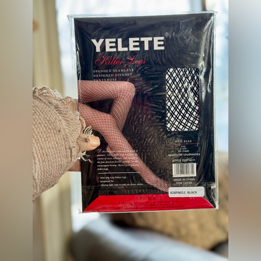 Yelete Black Fishnet Spandex Hosiery
